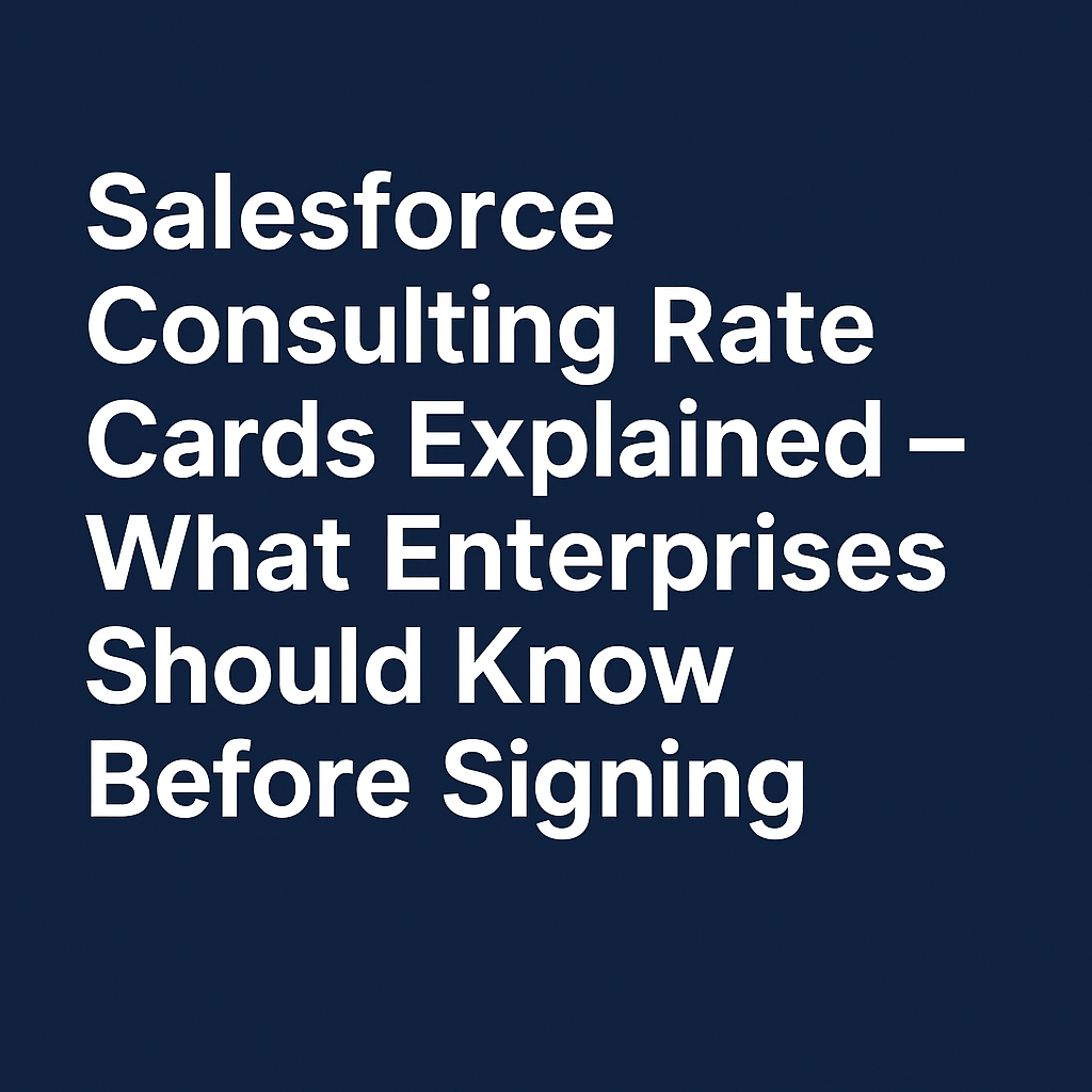 Salesforce Consulting Rate Cards Explained – What Enterprises Should Know Before Signing